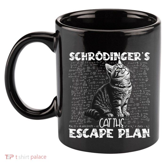SchröDingerS Cat Escape Plan Phyzique Design Funny Cat 11oz C Handle Ceramic Mug