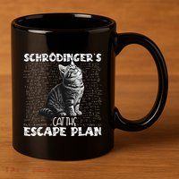 SchröDingerS Cat Escape Plan Phyzique Design Funny Cat 11oz C Handle Ceramic Mug