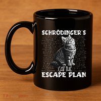 SchröDingerS Cat Escape Plan Phyzique Design Funny Cat 11oz C Handle Ceramic Mug