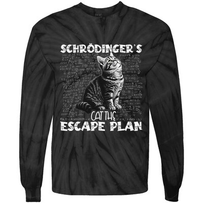SchröDingerS Cat Escape Plan Phyzique Design Funny Cat Tie-Dye Long Sleeve Shirt