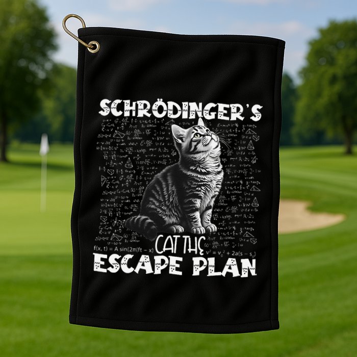 SchröDingerS Cat Escape Plan Phyzique Design Funny Cat Golf Towel