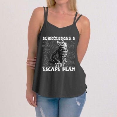 SchröDingerS Cat Escape Plan Phyzique Design Funny Cat Women's Strappy Tank