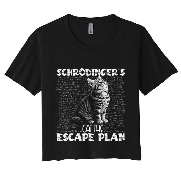 SchröDingerS Cat Escape Plan Phyzique Design Funny Cat Crop Top