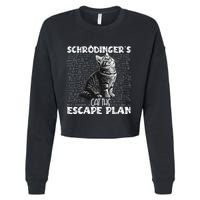 SchröDingerS Cat Escape Plan Phyzique Design Funny Cat Cropped Pullover Crew