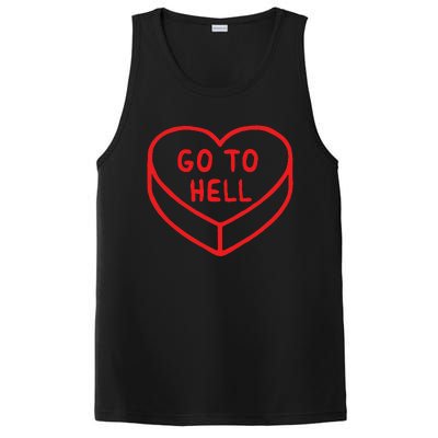 Sarcastic Cute Expression Go To Hell Candy Heart PosiCharge Competitor Tank