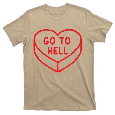 Sarcastic Cute Expression Go To Hell Candy Heart T-Shirt