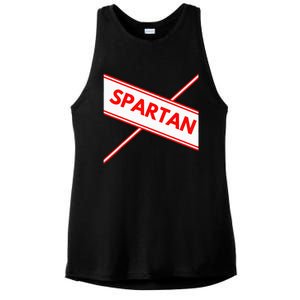 Spartan Cheerleader Easy Halloween Costume Design Ladies PosiCharge Tri-Blend Wicking Tank