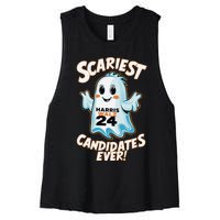 Scariest Candidates Ever Harris Walz 2024 Halloween Costume Women's Racerback Cropped Tank