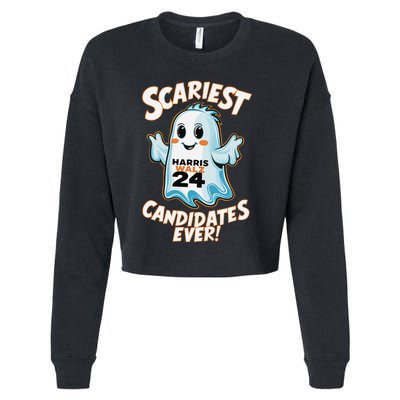 Scariest Candidates Ever Harris Walz 2024 Halloween Costume Cropped Pullover Crew