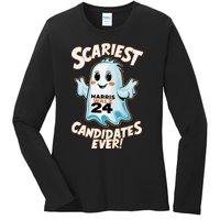 Scariest Candidates Ever Harris Walz 2024 Halloween Costume Ladies Long Sleeve Shirt