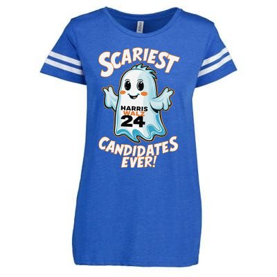 Scariest Candidates Ever Harris Walz 2024 Halloween Costume Enza Ladies Jersey Football T-Shirt