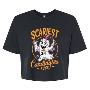 Scariest Candidates Ever Harris Walz 2024 Halloween Bella+Canvas Jersey Crop Tee