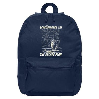 SchröDingers Cat Escape Plan Science Design 16 in Basic Backpack