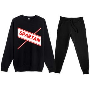 Spartan Cheerleader Easy Halloween Costume Design Premium Crewneck Sweatsuit Set