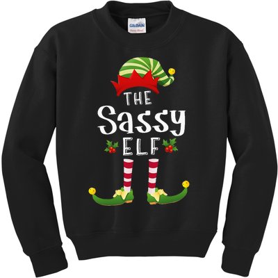 Sassy Christmas Elf Matching Pajama XMas Party  Kids Sweatshirt