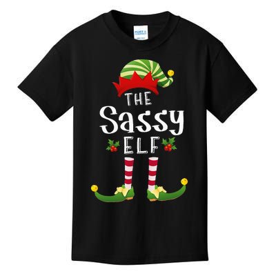 Sassy Christmas Elf Matching Pajama XMas Party  Kids T-Shirt