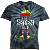 Sassy Christmas Elf Matching Pajama XMas Party  Kids Tie-Dye T-Shirt