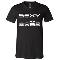 Sexy Cars Electric Cars Zero Emissions Haha Gas V-Neck T-Shirt