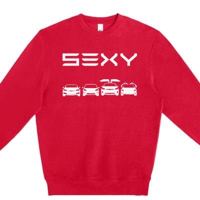 Sexy Cars Electric Cars Zero Emissions Haha Gas Premium Crewneck Sweatshirt