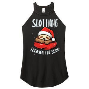 Sloth Christmas Eve Lazy Animal Santa Claus Xmas Day Women's Perfect Tri Rocker Tank