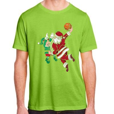 Santa Claus Elf Playing Basketball Christmas Pajama Sport XMas Adult ChromaSoft Performance T-Shirt