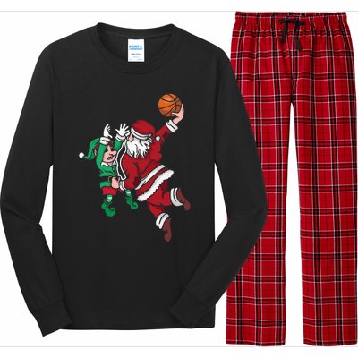 Santa Claus Elf Playing Basketball Christmas Pajama Sport XMas Long Sleeve Pajama Set