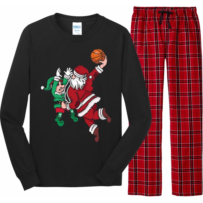 Santa Claus Elf Playing Basketball Christmas Pajama Sport XMas Long Sleeve Pajama Set