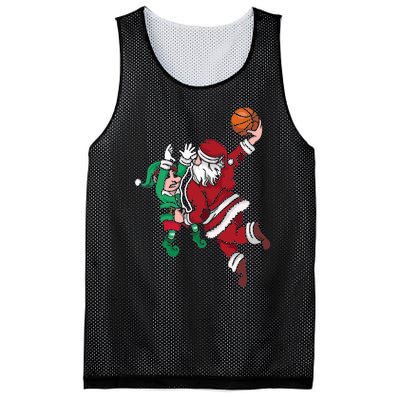 Santa Claus Elf Playing Basketball Christmas Pajama Sport XMas Mesh Reversible Basketball Jersey Tank