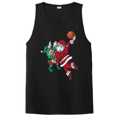 Santa Claus Elf Playing Basketball Christmas Pajama Sport XMas PosiCharge Competitor Tank