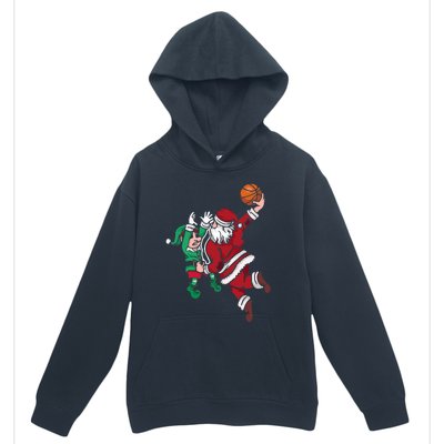 Santa Claus Elf Playing Basketball Christmas Pajama Sport XMas Urban Pullover Hoodie