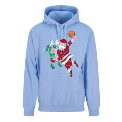 Santa Claus Elf Playing Basketball Christmas Pajama Sport XMas Unisex Surf Hoodie