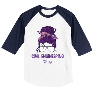 S Civil Engineering Life Civil Engineering Major Gift Baseball Sleeve Shirt