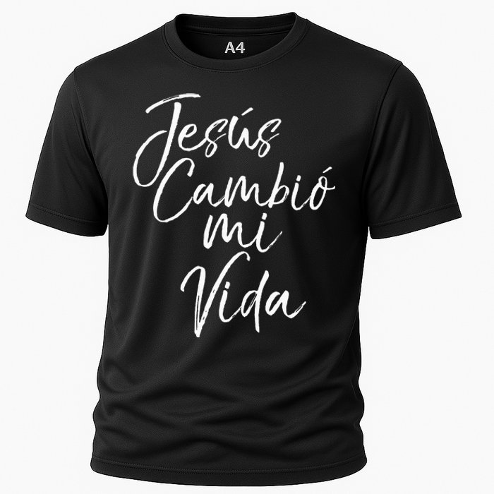 Spanish Christian EspañOl Bible Verse JesúS Cambió Mi Vida Cooling Performance Crew T-Shirt