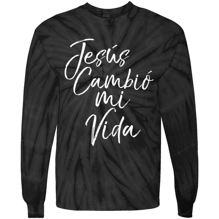 Spanish Christian EspañOl Bible Verse JesúS Cambió Mi Vida Tie-Dye Long Sleeve Shirt