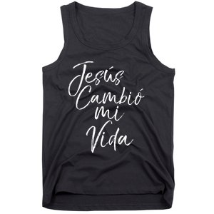 Spanish Christian EspañOl Bible Verse JesúS Cambió Mi Vida Tank Top