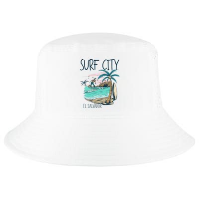 Surf City El Salvador Vintage Surfing Gifts El Salvadoreans Cool Comfort Performance Bucket Hat