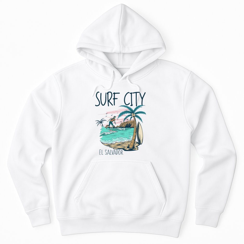 Surf City El Salvador Vintage Surfing Gifts El Salvadoreans Hoodie