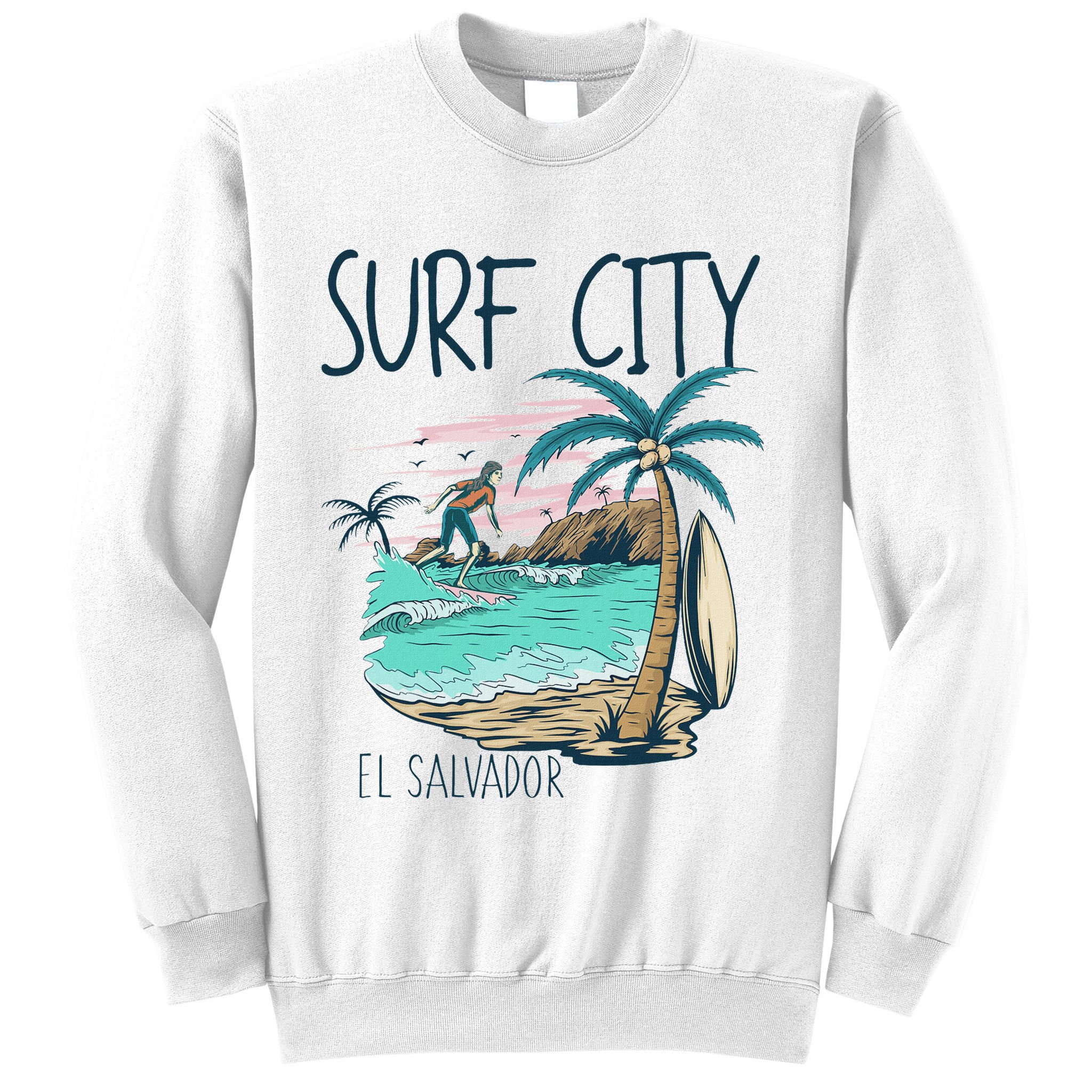 Surf City El Salvador Vintage Surfing Gifts El Salvadoreans Sweatshirt