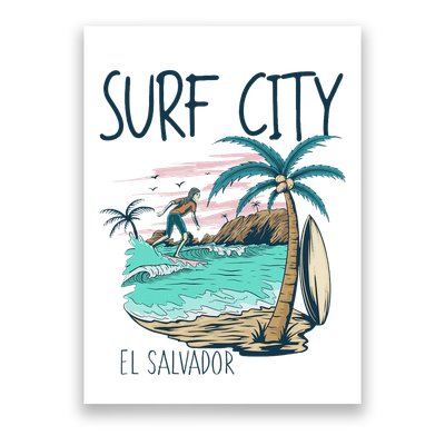 Surf City El Salvador Vintage Surfing Gifts El Salvadoreans Poster