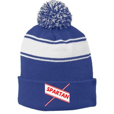 Spartan Cheerleader Easy Halloween Costume Design Stripe Pom Pom Beanie