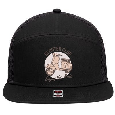 Scooter Club Enjoy The Ride 7 Panel Mesh Trucker Snapback Hat