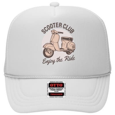 Scooter Club Enjoy The Ride High Crown Mesh Back Trucker Hat