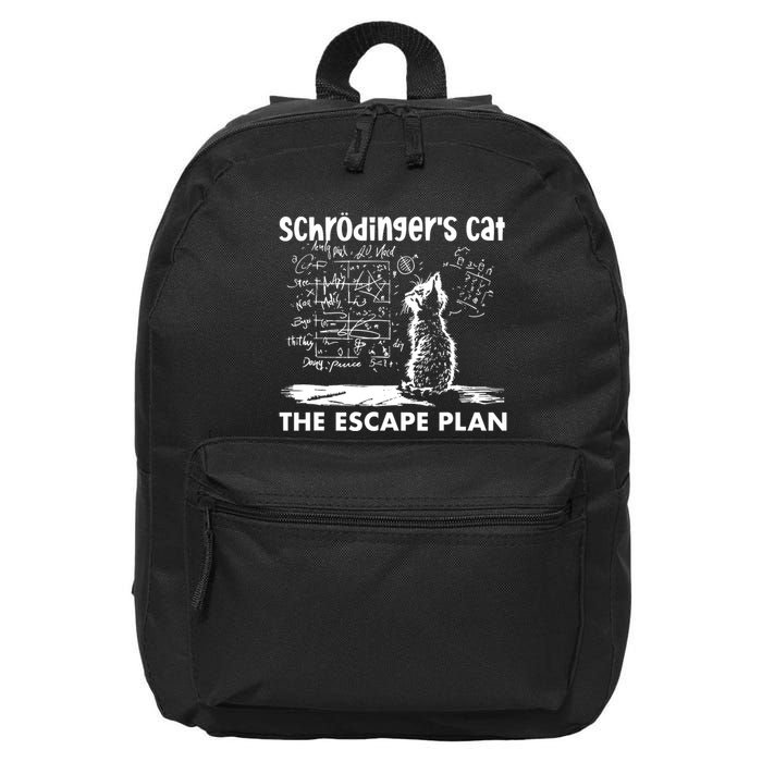 SchröDingers Cat Escape Plan Funny Science 16 in Basic Backpack