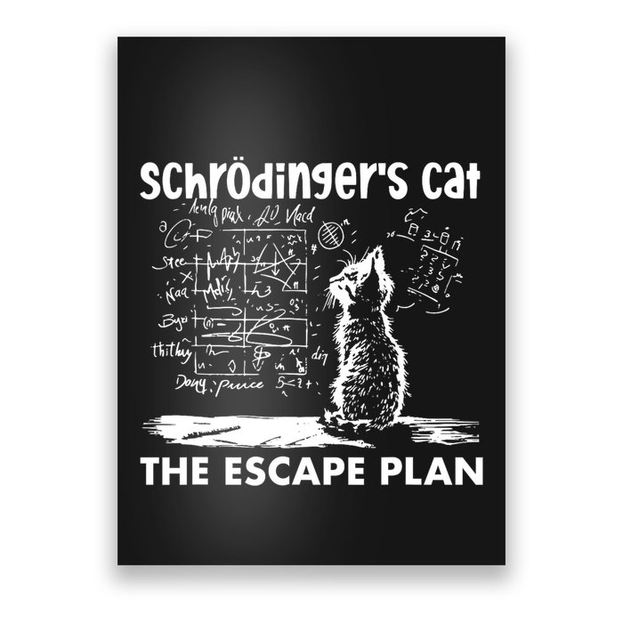 SchröDingers Cat Escape Plan Funny Science Poster