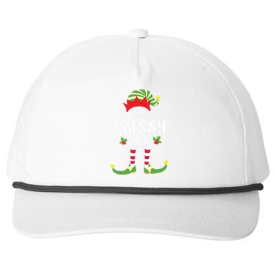 Sassy Christmas Elf Matching Pajama Xmas Party Snapback Five-Panel Rope Hat