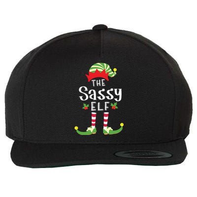 Sassy Christmas Elf Matching Pajama Xmas Party Wool Snapback Cap