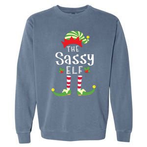 Sassy Christmas Elf Matching Pajama Xmas Party Garment-Dyed Sweatshirt