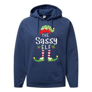 Sassy Christmas Elf Matching Pajama Xmas Party Performance Fleece Hoodie