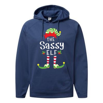 Sassy Christmas Elf Matching Pajama Xmas Party Performance Fleece Hoodie