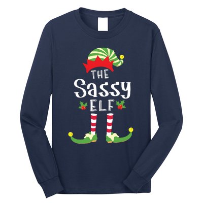 Sassy Christmas Elf Matching Pajama Xmas Party Long Sleeve Shirt